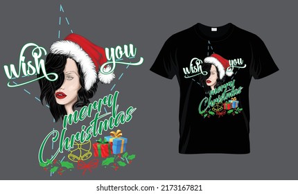 Wish you Merry Christmas - t-shirt design