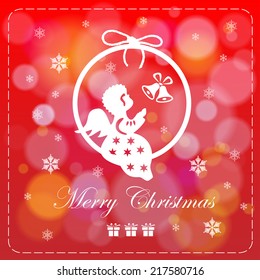 I Wish You A Merry Christmas, Vintage card, Vector, Illustration