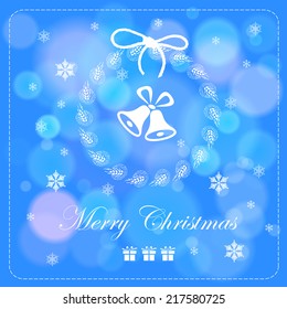 I Wish You A Merry Christmas, Vintage card, Vector, Illustration