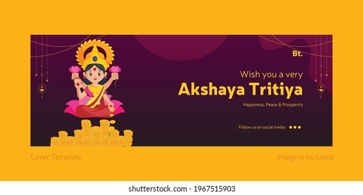Wish you a very happy Akshaya Tritiya cover design. Vector graphic illustration.