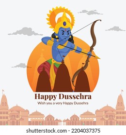 Wish you a very happy Dussehra Indian festival banner design template.