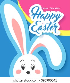 Wish You a Very Happy Easter. Vector illustration