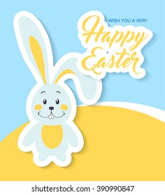 Wish You a Very Happy Easter. Vector illustration