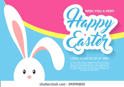 Wish You a Very Happy Easter. Vector illustration
