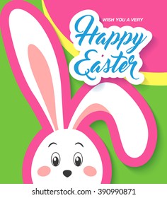 Wish You a Very Happy Easter. Vector illustration