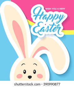 Wish You a Very Happy Easter. Vector illustration