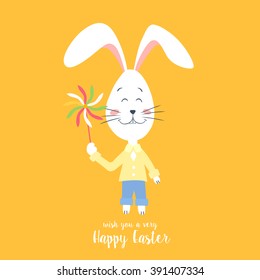 Wish You a Very Happy Easter. Vector illustration