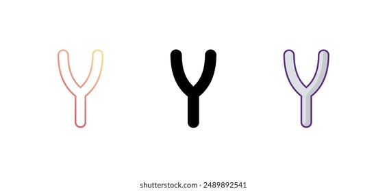 wishbone icon design with white background stock illustration