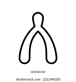 wishbone icon. Line Art Style Design Isolated On White Background