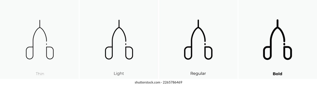 wishbone icon. Thin, Light Regular And Bold style design isolated on white background