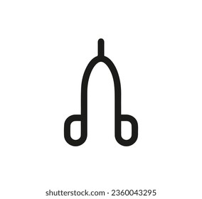 Wishbone icon vector. Linear style sign for mobile concept and web design. Wishbone symbol illustration. Pixel vector graphics - Vector.