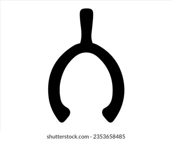 Wishbone silhouette vector art white background