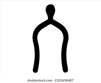 Wishbone silhouette vector art white background