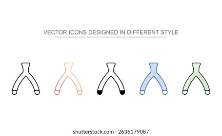 Wishbones icon design with white background stock illustration