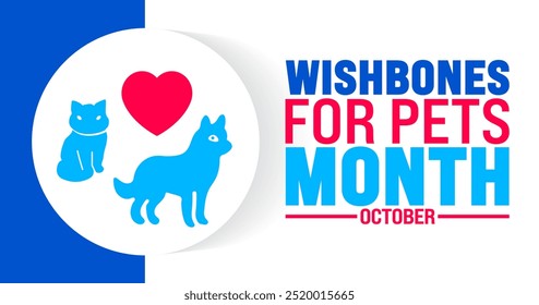 Wishbones para mascotas fondo del mes o Plantilla de diseño de Anuncio se observa cada año en octubre. Concepto de Festiva. Plantilla para tarjeta, cartel, cartel, Plantilla. eps 10