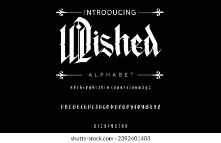 Wished Vintage tattoo font. Font for the tattoo studio logos, alcohol branding, and many others in retro style.