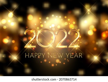 WISHES OF HAPPY NEW YEAR 2022 VECTOR