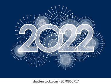 WISHES OF HAPPY NEW YEAR 2022 VECTOR