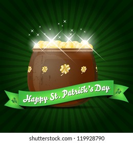 Wishes on St. Patrick's Day with pot of gold