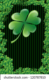 Wishes on St. Patrick's Day with clover leaf and place for text