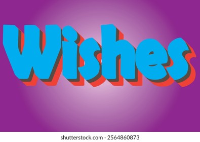 Wishes vector text effect design
