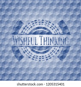 Wishful Thinking blue polygonal badge.