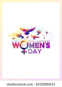 Wishing abstract post card design for International women's day, 8 march celebration background.