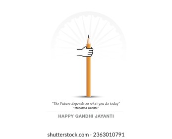 Wishing card design for Gandhi Jayanti. Indian remembering and celebrating 2nd October Mahatma Gandhi birthday. Creative poster concept.