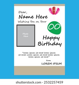 Wishing Card Template for love one's Birthday. 