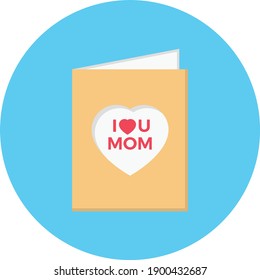 wishing card vector flat colour icon