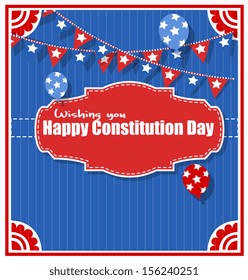 Wishing - Constitution Day Vector Illustration