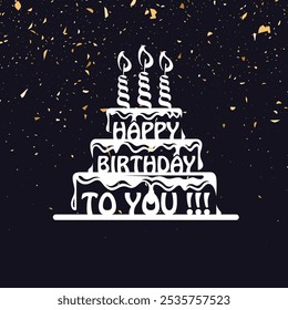 wishing happy birthday banner with confetti