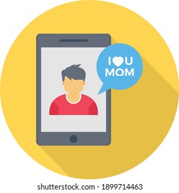 wishing message vector flat colour icon