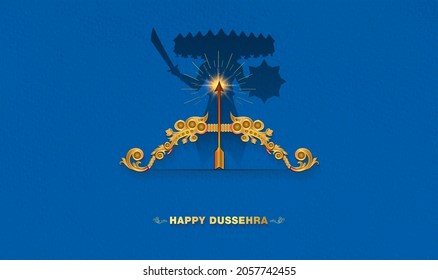 wishing poster for Dussehra Vijayadashami dusera festival celebration. Banner design creative concept with Ram and Ravan Killing story of Indian epic ramayan