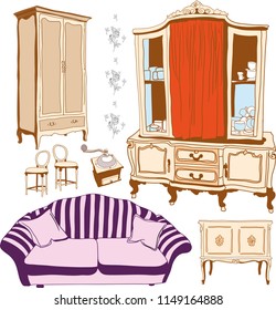 Wishing room, antique furniture, buffet