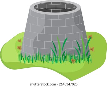 Wishing Well, Illustration, Vector On A White Background.