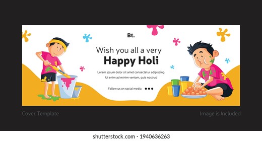 Wishing You All A Very Happy Holi Facebook Cover Page.