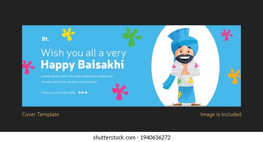 Wishing You All A Very Happy Holi Facebook Cover Page Template