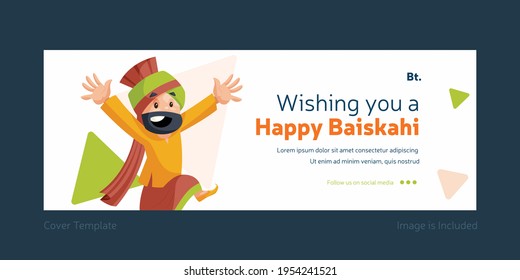 Wishing you a baisakhi festival cover design. Vector graphic illustration.