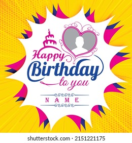 wishing you a happy birthday with a beautiful design. It's a vector artwork you can change its color and shape you can edit everything. So you can wish Happy Birthday by this template Happily.