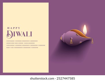 Te deseo feliz Diwali, tarjetas de felicitación. Premium diya.