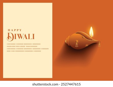 Te deseo feliz Diwali, tarjetas de felicitación. Premium diya.