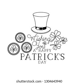 wishing you a happy st patrick`s day label icons