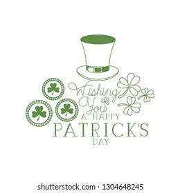 wishing you a happy st patrick`s day label icons