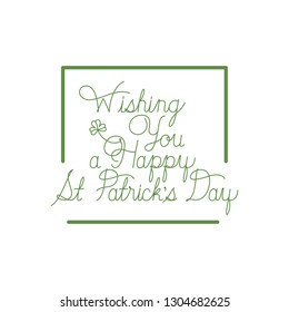 wishing you a happy st patrick`s day label frame icons