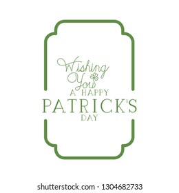 wishing you a happy st patrick`s day label frame icons