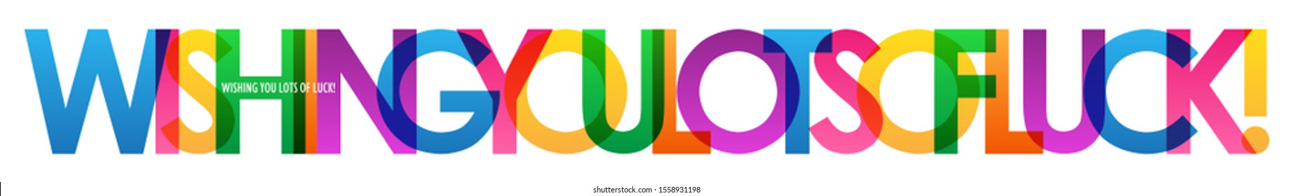 WISHING YOU LOTS OF LUCK! colorful vector typography banner