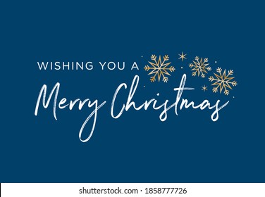 Wishing You A Merry Christmas, Christmas Greeting Card, Snowflake Background, Merry Christmas Background, Holiday Greeting Card, Vector Illustration Background