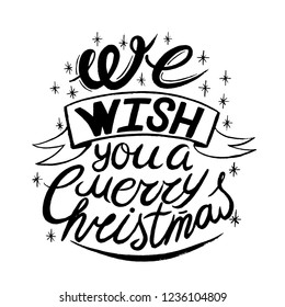 Wishing You A Merry Christmas And Happy New Year Typographical Background