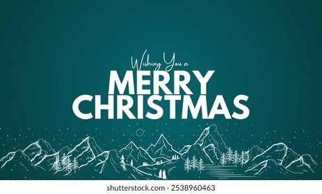 wishing you a merry chritmas greeting card. vector illustrator